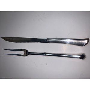 1847 Rogers Bros. Carving Knife & Fork - Serrated Blade By Case - Miracle-Edge